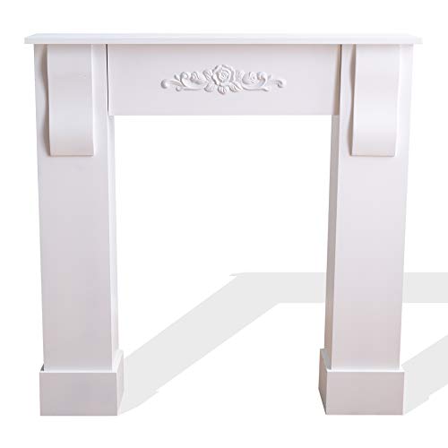 Rebecca Mobili Chimenea Decorativa Falsa, Marco de Chimenea Decorativo, Blanco, para Dormitorio salón, decoración de Pared - Medidas: 92 x 93 x 22,5 cm (AxANxF) - Art. RE4283 Rebecca Mobili Chimenea Decorativa Falsa, Marco de Chimenea Decorativo, Blanco, para Dormitorio salón, decoración de Pared - Medidas: 92 x 93 x 22,5 cm (AxANxF) - Art. RE4283