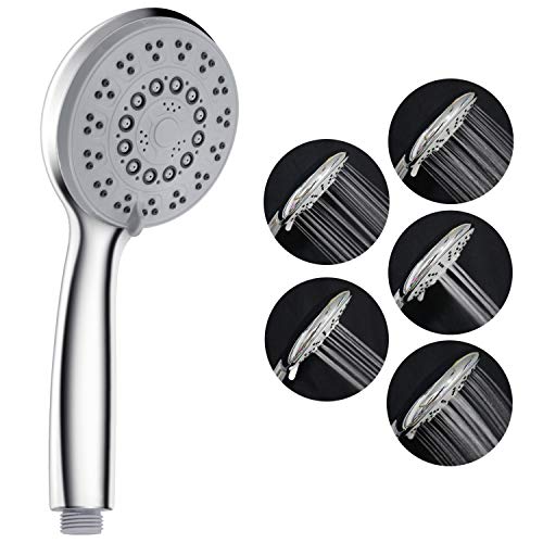 Rovtop Alcachofa de Ducha - Mano la Cabeza de Ducha Ahorro de Agua Extraíble de Cromo Ducha Cabezal de Ducha de Masaje Universal - 5 Modos Rovtop Alcachofa de Ducha - Mano la Cabeza de Ducha Ahorro de Agua Extraíble de Cromo Ducha Cabezal de Ducha de Masaje Universal - 5 Modos