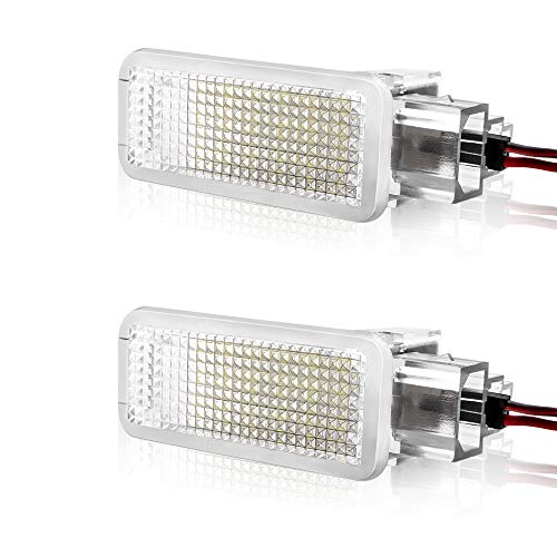 Safego Luz de matrícula LED para Coche Lámpara Número Placa Luces 2835 SMD 6000K Xenón Blanco para A-u-d-i A2 A3/S3 A4/S4 RS4 RS6 R8 TT/TTS etc, 2 Piezas, 1 año de Garantía