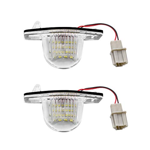 Safego Luz de matrícula LED para Coche Lámpara Número Placa Luces 3014 SMD 6000K Xenón Blanco para HON-DA Jazz Crosstour Odyssey Logo CR-V FR-V HR-V etc, 2 Piezas, 1 año de Garantía