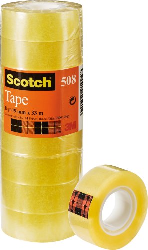 Scotch 508 - Cinta adhesiva 8 cintas de 19 mm x 33 m