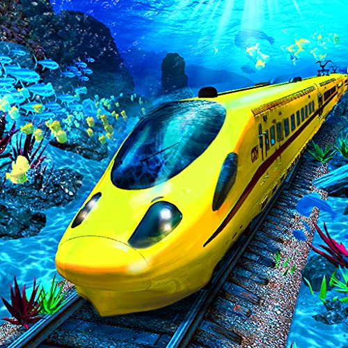 Simulador de tren bala de EE. UU. UnderWater Pro 2019: Aqua Rush Pasajeros que transportan Metro Metro Conductor Tren Sim Adventure Mania
