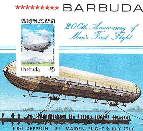 Stampbank Sellos de colección - 200 Aniversario del Primer Vuelo Mans MNH Hoja de Sello Individual / Barbuda /