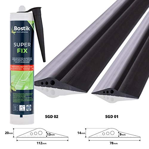 STEIGNER Junta de Garaje con Adhesivo de Montaje Umbral de Garaje de EPDM 3 m 14 mm x 78 mm SGD01 STEIGNER Junta de Garaje con Adhesivo de Montaje Umbral de Garaje de EPDM 3 m 14 mm x 78 mm SGD01