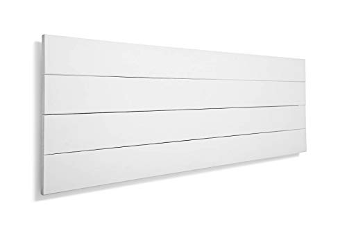SUENOSZZZ-ESPECIALISTAS DEL DESCANSO Cabecero de Cama de Madera TREVINCA Color Blanco para Pared. Cabecero de Tablas Horizontales. Estilo Vintage, para Camas de 150 SUENOSZZZ-ESPECIALISTAS DEL DESCANSO Cabecero de Cama de Madera TREVINCA Color Blanco para Pared. Cabecero de Tablas Horizontales. Estilo Vintage, para Camas de 150