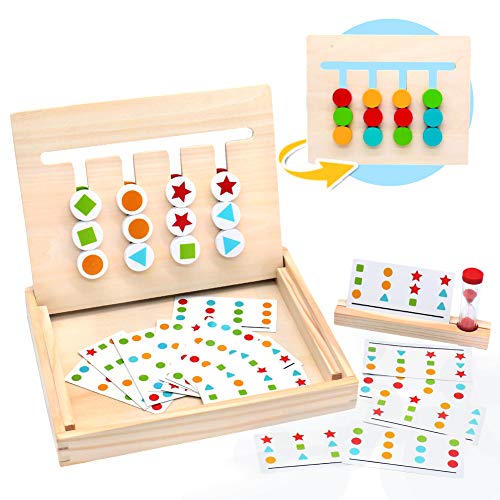 Symiu Juguetes Montessori Tablero Juego de Madera Puzzles Infantiles con Tarjetas de Patrón y Disco de Color Juguete De Rompecabezas Madera para Niños 3 4 5 Años Symiu Juguetes Montessori Tablero Juego de Madera Puzzles Infantiles con Tarjetas de Patrón y Disco de Color Juguete De Rompecabezas Madera para Niños 3 4 5 Años