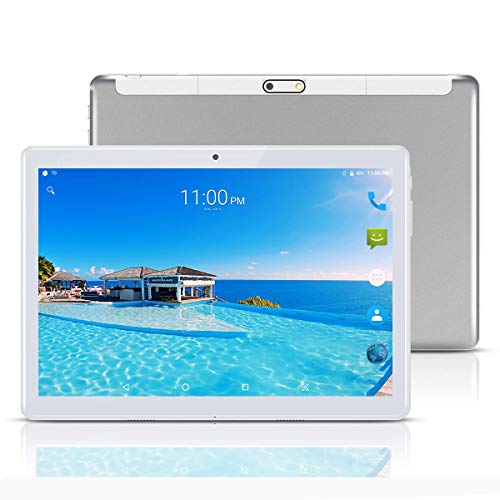 Tablet 10 Pulgadas Fire HD| 10.1''Tablets PC(3G, WiFi, Octa Core, 4 GB de RAM, 64 GB de ROM, Android 7.0, GPS, Dual SIM Card, 1920X1200 IPS ), Plateado