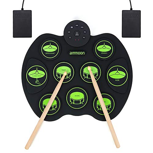 Tambor Portátil Conjunto de Batería Electrónica - ammoon Digital Enrollar Sensible al Tacto Kit de Batería de Práctica 9 Pastillas de Batería 2 Pedales de Pie para Niños Principiantes (Sin Altavoces) Tambor Portátil Conjunto de Batería Electrónica - ammoon Digital Enrollar Sensible al Tacto Kit de Batería de Práctica 9 Pastillas de Batería 2 Pedales de Pie para Niños Principiantes (Sin Altavoces)