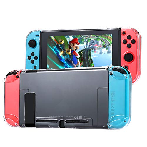 Tasikar Funda Compatible con Nintendo Switch Separables Funda Cristal Transparente Compatible con Nintendo Switch Console y Joy-con Controllers (Transparente)
