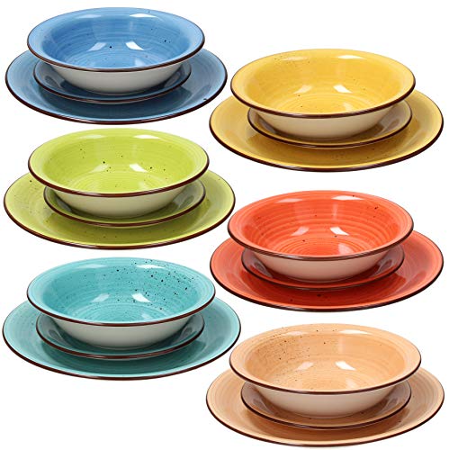 Tognana Art & Pepper Stoneware - Vajilla de 18 piezas, multicolor Tognana Art & Pepper Stoneware - Vajilla de 18 piezas, multicolor