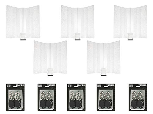 TRAFIKA Pack 5 REFLECTORES Estuco para Bombillas de Sodio 400W - 600W HPS 5 Rope Ratchets POLEAS para Armarios Cultivo de Interior Hidroponía Stuko Stuco