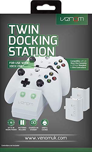 Venom - Twin Docking Station & Battery Packs Con Cubiertas, Color Blanco (Xbox One) Venom - Twin Docking Station & Battery Packs Con Cubiertas, Color Blanco (Xbox One)