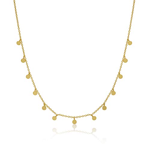 WANDA PLATA, Collar chapitas para Mujer, Plata de Ley 925 bañado en Oro, Colgantes Redondos, Círculos Gargantilla Monedas Chapas, Multichapas, Collar Mujer Joven en Caja de Regalo WANDA PLATA, Collar chapitas para Mujer, Plata de Ley 925 bañado en Oro, Colgantes Redondos, Círculos Gargantilla Monedas Chapas, Multichapas, Collar Mujer Joven en Caja de Regalo