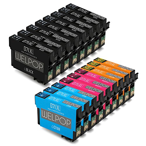 WELPOP Cartuchos de tinta para Epson SX100 SX110 SX200 SX210 SX218 SX400 DX4400 DX4450 DX5050 DX7400 DX8400 DX8450 BX600FW (Embalaje 17) 8 Negro, Azul 3, 3 Rojo, Amarillo 3