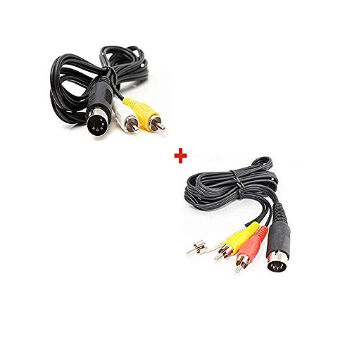 WiCareYo Cable de TV compuesto AV Audio / Vídeo para Sega Genesis 1 Mega Drive Master System Y Audio Video AV Cable 9 Pin para Genesis Mega Drive 2 y 3 WiCareYo Cable de TV compuesto AV Audio / Vídeo para Sega Genesis 1 Mega Drive Master System Y Audio Video AV Cable 9 Pin para Genesis Mega Drive 2 y 3