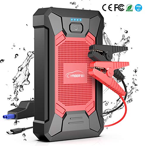 YABER Arrancador de Coches 12000mAh, 800A Arrancador de Baterias de Coche (para 5.0L de Gasolina o 4.0L de Diesel) de IP66 Impermeable Emergencias-Upgrade YABER Arrancador de Coches 12000mAh, 800A Arrancador de Baterias de Coche (para 5.0L de Gasolina o 4.0L de Diesel) de IP66 Impermeable Emergencias-Upgrade