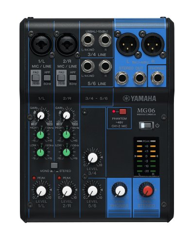 Yamaha MG06 - Mesa de Mezcla Analógica, 244 x 71 x 294 mm, color Negro