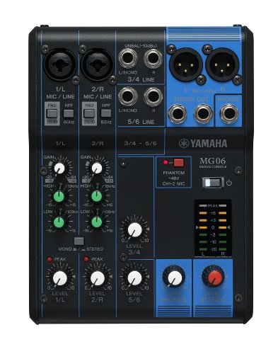 Yamaha MG06 - Mesa de Mezcla Analógica, 244 x 71 x 294 mm, color Negro Yamaha MG06 - Mesa de Mezcla Analógica, 244 x 71 x 294 mm, color Negro