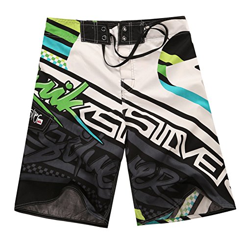 ZiXing Pone en cortocircuito traje de baño shorts Swimwear Beach Trunks 34 para Hombre 34 (correa = 86 CM) Verde, Verde