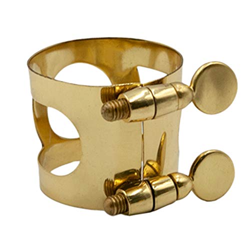 1 Pieza de Metal Abrazadera Clip de Ligadura para Boquilla de Saxofón de Dorado - Tenor