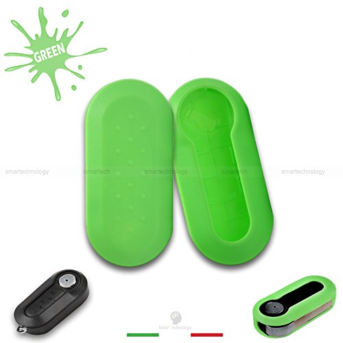 1neiSmartech Carcasa Para Cubierta De Mando Llave De 3 Botones Para Coche Fiat 500, 500L, Punto Evo, Lancia Musa Y Delta, De Varios Colores Y Material De Plástico Abs Verde