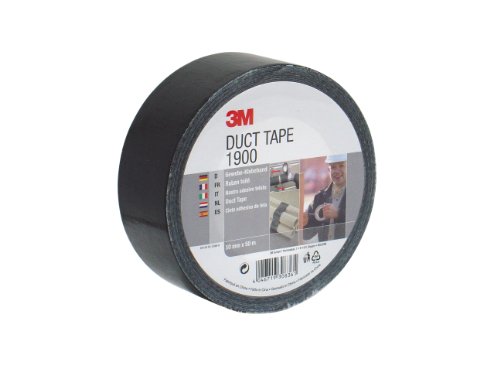 3M Cinta Americana Universal 1900, 50 mm x 50 m, color negro, 1 unidad 3M Cinta Americana Universal 1900, 50 mm x 50 m, color negro, 1 unidad