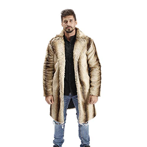 Abrigo de Pelo Hombre Chaqueta Invierno Cálido Chaqueta de Piel Sintética Abrigo de Piel Sintética Largas Abrigo Invierno Caqui XL Abrigo de Pelo Hombre Chaqueta Invierno Cálido Chaqueta de Piel Sintética Abrigo de Piel Sintética Largas Abrigo Invierno Caqui XL