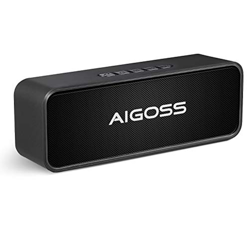 Aigoss Altavoz Bluetooth Portátil Sonido Estéreo, Efecto de Doble Bajo, Speaker Bluetooth 5.0 Manos Libres y FM, Negro Aigoss Altavoz Bluetooth Portátil Sonido Estéreo, Efecto de Doble Bajo, Speaker Bluetooth 5.0 Manos Libres y FM, Negro