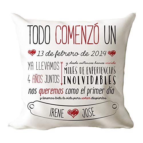 AR Regalos Cojín Personalizado con Fecha de Aniversario de Novios AR Regalos Cojín Personalizado con Fecha de Aniversario de Novios