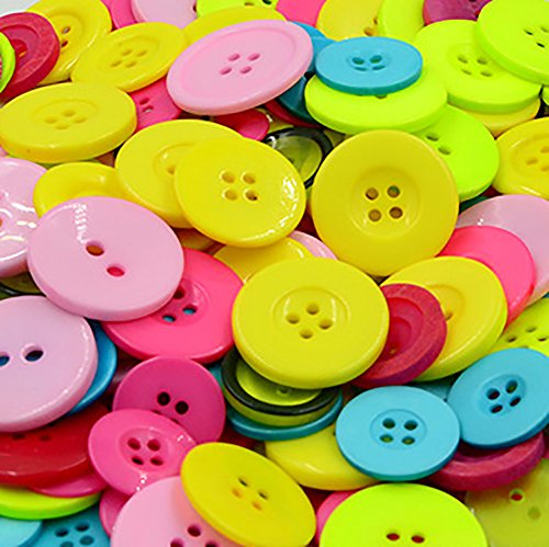 Botones de resina Dylandy de 660 unidades, botones de colores y tamaños variados, botones redondos para costura, álbumes de recortes, manualidades, decoración para niños, resina, 20-28mm, 20-28mm