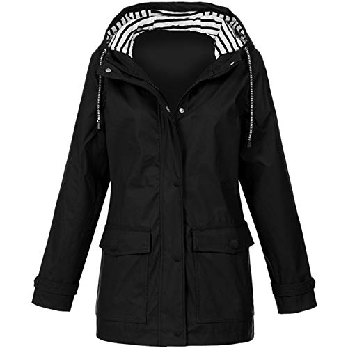 Chaqueta de Lluvia sólida para Mujer Sudadera con Capucha al Aire Libre Abrigo Impermeable Abrigo Largo a Prueba de Viento Rompevientos con Capucha Chaquetas para Actividades al Aire Libre Chaqueta de Lluvia sólida para Mujer Sudadera con Capucha al Aire Libre Abrigo Impermeable Abrigo Largo a Prueba de Viento Rompevientos con Capucha Chaquetas para Actividades al Aire Libre