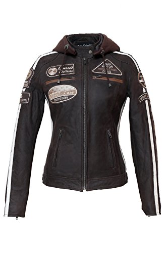 Chaqueta Moto Mujer de Cuero Urban Leather '58 LADIES' | Chaqueta Cuero Mujer | Cazadora Moto de Piel de Cordero | Armadura Removible para Espalda, Hombros y Codos Aprobada por la CE |Marrón | 2XL Chaqueta Moto Mujer de Cuero Urban Leather '58 LADIES' | Chaqueta Cuero Mujer | Cazadora Moto de Piel de Cordero | Armadura Removible para Espalda, Hombros y Codos Aprobada por la CE |Marrón | 2XL