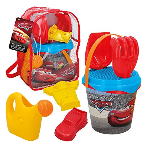 Disney - Mochila playa Cars cubo con accesorios y moldes, 18 cm (48223)