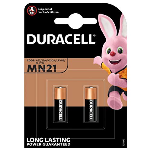Duracell - Pilas especiales alcalinas MN21 de 12 V, paquete de 2 unidades (A23 / 23A / V23GA / LRV08 / 8LR932) diseñadas para su uso en mandos a distancia, timbres inalámbricos y sistemas de seguridad Duracell - Pilas especiales alcalinas MN21 de 12 V, paquete de 2 unidades (A23 / 23A / V23GA / LRV08 / 8LR932) diseñadas para su uso en mandos a distancia, timbres inalámbricos y sistemas de seguridad