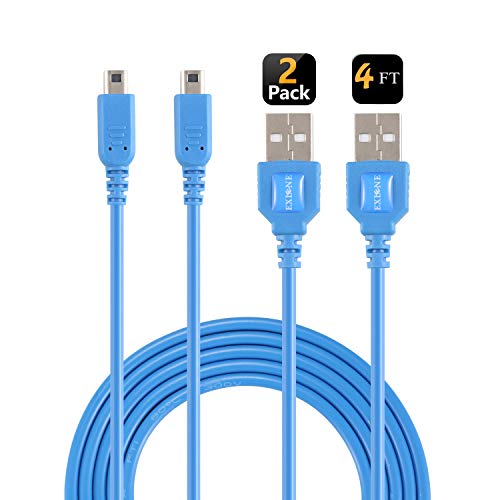 EXLENE 3DS / 2DS Charger (2 Pack), Nintendo 3ds Cable de carga USB Cable de carga para Nintendo 3DS / New 3DS XL / 2DS / Nuevo 2DS XL LL/DSi/DSi XL (Azul, 1.2m / 4ft)