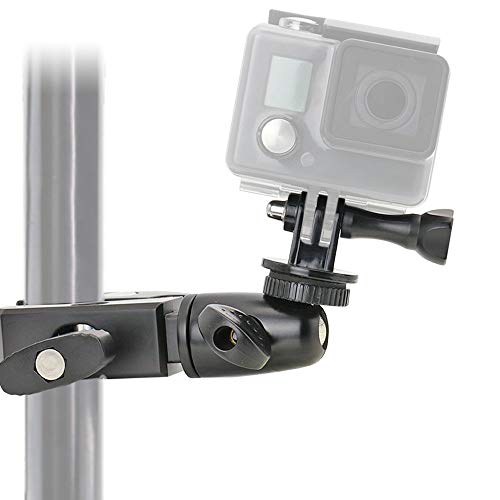 EXSHOW Soporte para GoPro Hero 7 6 5 4, 360° Giratorio Camera Soporte para Bicicleta Motocicleta Bike Moto Manillar (Antideslizante abrazadera + Material aleación)