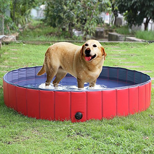 femor Bañera Plegable de Mascotas Baño Portátil para Animales Piscina para Perros y Gatos Adecuado para Interior Exterior al Aire Libre Color Rojo (L/160 x 160 x 30cm)