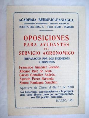 Folleto Publicidad - Advertising Brochure: OPOSICIONES PARA AYUDANTES DEL SERVICIO AGRONÓMICO