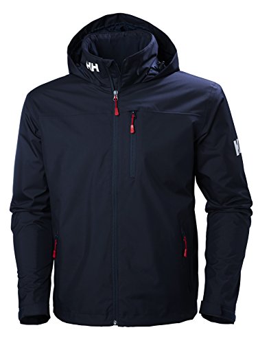 Helly Hansen Crew Hooded Midlayer - Chaqueta Impermeable, Cortavientos y Transpirable, con Forro Polar y Capucha Integrados, Hombre, Azul (597 Navy), 2XL