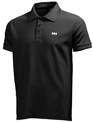 Helly Hansen Driftline Camiseta Tipo Polo de Manga Corta con Tejido de Secado rápido y Logo HH en el Pecho, Hombre, Negro, 3XL