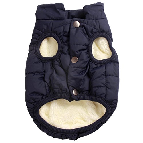 JoyDaog - Chaqueta de perro con forro polar de 2 capas para invierno y clima frío, extra suave, a prueba de viento, para cachorro y perros pequeños JoyDaog - Chaqueta de perro con forro polar de 2 capas para invierno y clima frío, extra suave, a prueba de viento, para cachorro y perros pequeños