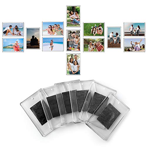 Kurtzy Marcos de Fotos en Blanco con Imán para Refrigerador - (Paquete de 50)- 7cm x 4.5cm Tamaño de inserción de Foto, Marcos Acrílico Transparente para Fotos Familiares y Diversión Niños