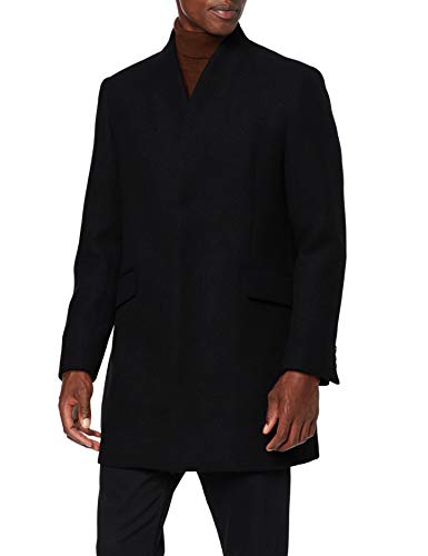 Marca Amazon - find. Abrigo Largo de Lana Hombre, Negro (Black), S, Label: S Marca Amazon - find. Abrigo Largo de Lana Hombre, Negro (Black), S, Label: S