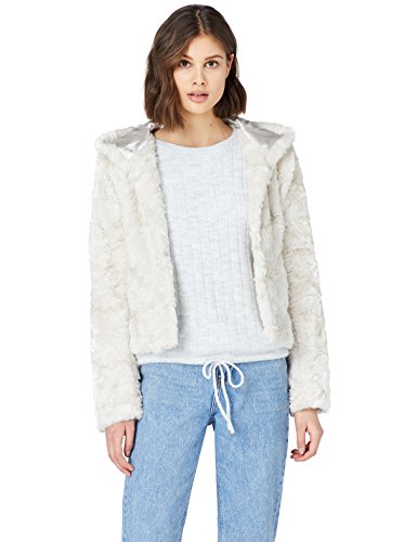 Marca Amazon - find. Chaqueta de Pelo Sintético para Mujer, Blanco (White), 36, Label: XS Marca Amazon - find. Chaqueta de Pelo Sintético para Mujer, Blanco (White), 36, Label: XS
