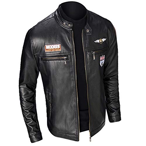 MEIbax Casual Chaqueta de la Motocicleta Biker de Cremallera para Hombre de Manga Larga Moda Slim Elegante Cazadoras Cuero de Hombre Abrigo de Invierno Caliente Chaqueta Capa Gruesa Calor Grueso MEIbax Casual Chaqueta de la Motocicleta Biker de Cremallera para Hombre de Manga Larga Moda Slim Elegante Cazadoras Cuero de Hombre Abrigo de Invierno Caliente Chaqueta Capa Gruesa Calor Grueso