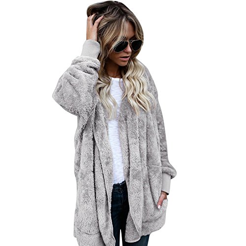 Mujeres Abrigo con Capucha de Abrigo Largo Manga Larga Chaqueta Sudaderas Parka Outwear Casual Cárdigan Capa Hoodie de Lana riou