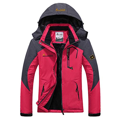 Panegy - Chaqueta Abrigo para Mujer de Invierno Impermeable a prueba a Viento para Esquí Deportes Senderismo de Lana - Rosa - Talla M Panegy - Chaqueta Abrigo para Mujer de Invierno Impermeable a prueba a Viento para Esquí Deportes Senderismo de Lana - Rosa - Talla M
