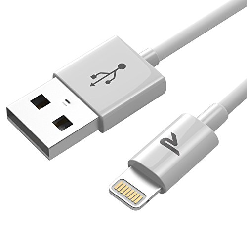 Rampow Cable Lightning Cable Cargador iPhone-[Apple MFi Certificado]-Garantía de por Vida-Compatible con iPhone XS MAX XR X 8 Plus 7 Plus 6S 6 Plus 5 5S 5C SE iPad iPod-Blanco 1m