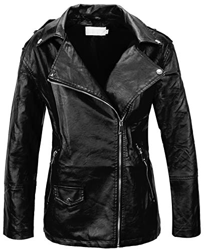 Rock Creek - Chaqueta - Cuero sintético - Manga Larga - para Mujer Negro S Rock Creek - Chaqueta - Cuero sintético - Manga Larga - para Mujer Negro S