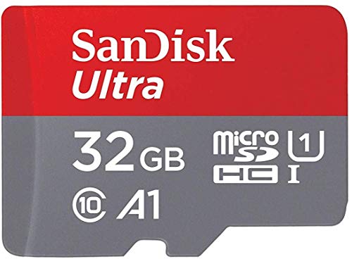 SanDisk Ultra - Tarjeta de memoria microSDHC de 32 GB con adaptador SD, velocidad de lectura hasta 98 MB/s, Clase 10, U1 y A1